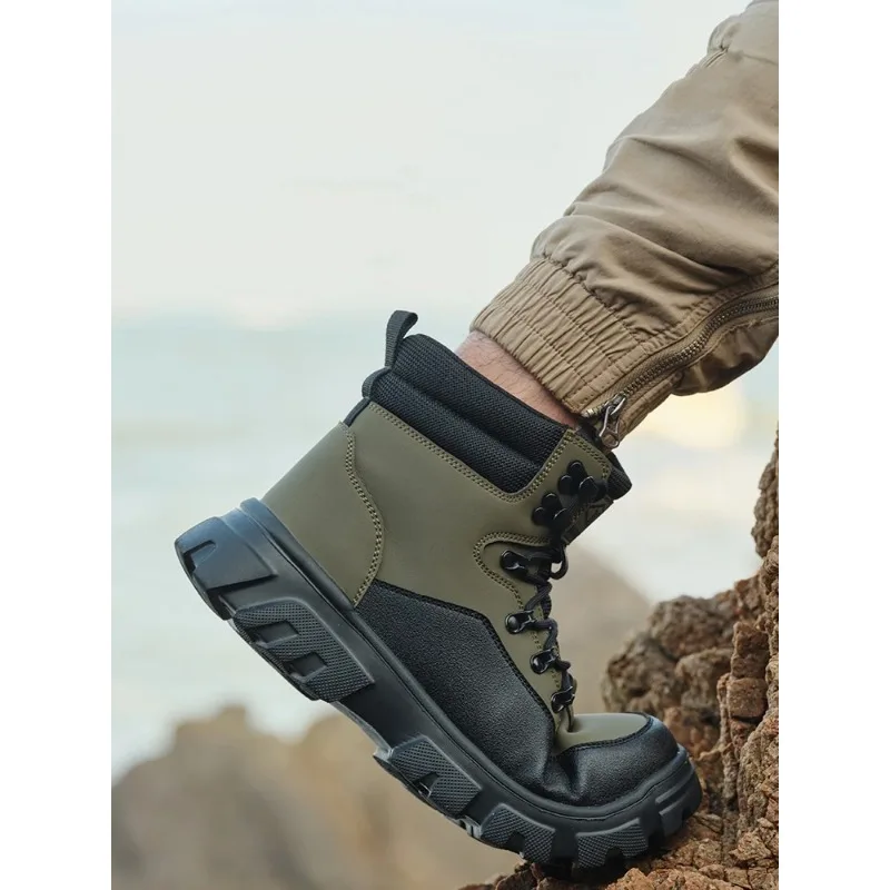 New Men Safety Boots Steel Toe Cap Work Shoes Lightweight Indestructible Winter Waterproof Protective Work Boots Size 38-44