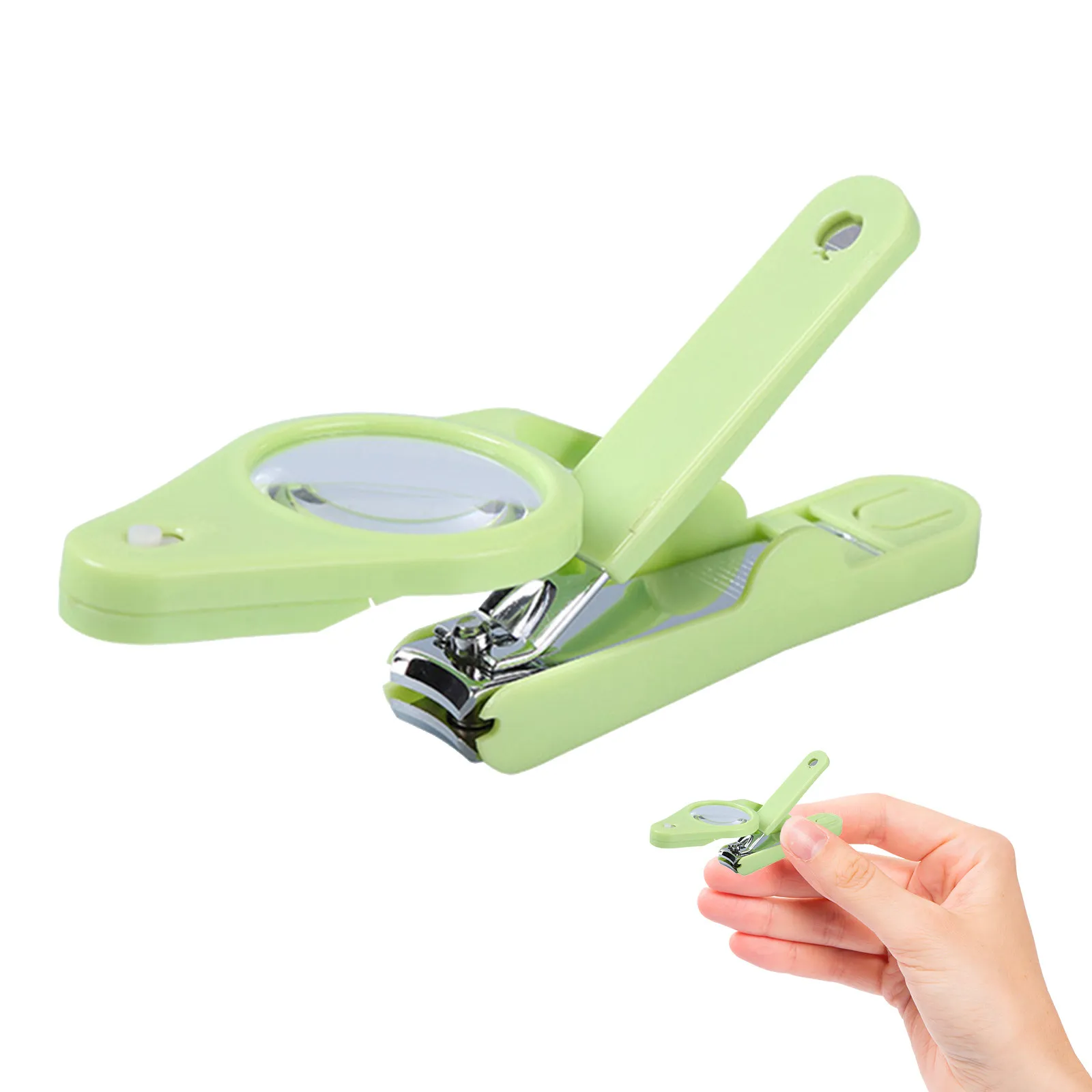 

1Pcs Stainless Steel LED Magnifying Glass Nail Clippers for Women Men Precise Cutting Nail Care Tool Fingernail Clipper