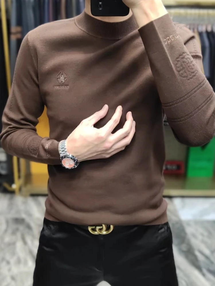 

Модный осенне-зимний мужской вязаный свитер с круглым вырезом, универсальный, удобный, базовый слой, стильный и элегантный.