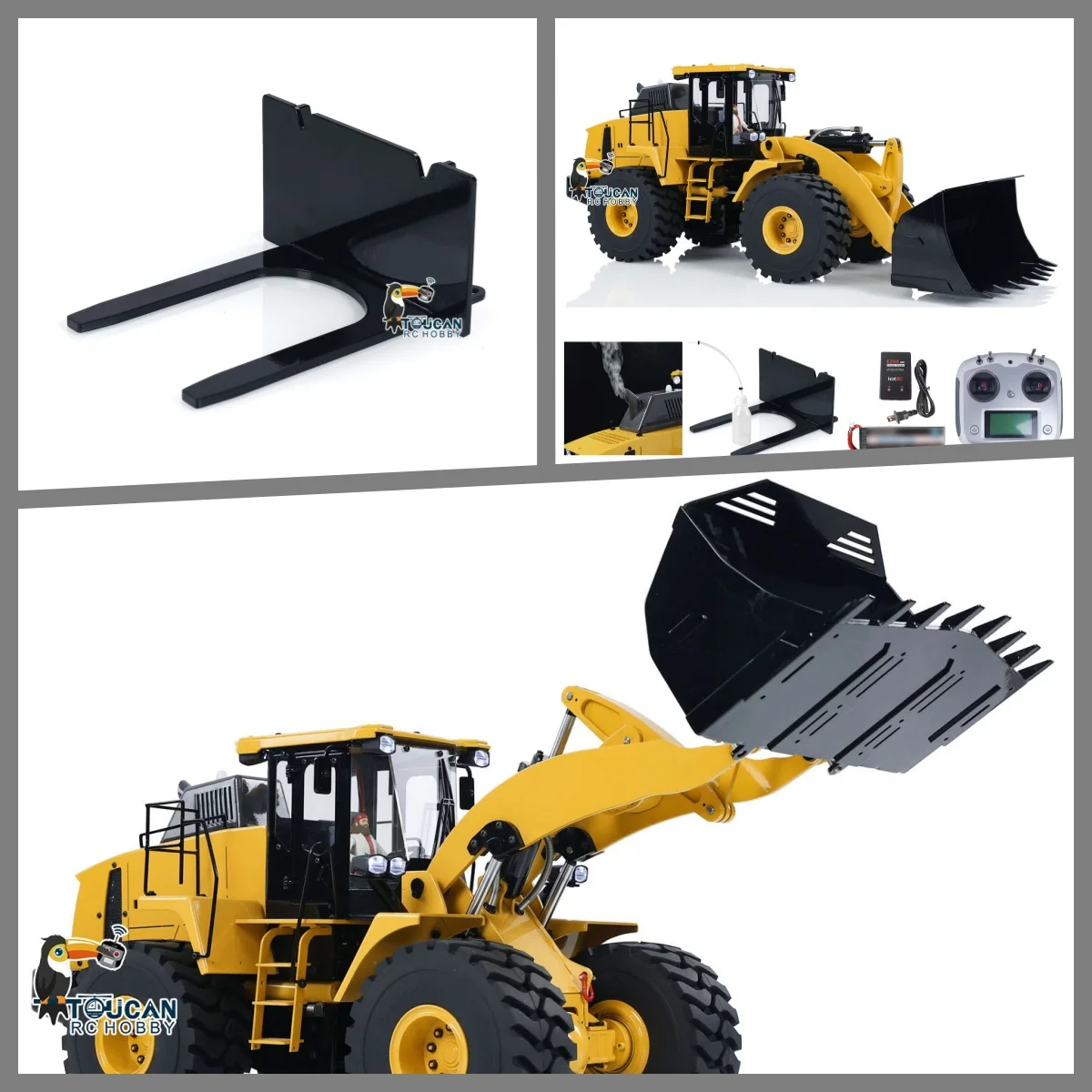 

XDRC WA470 Upgraded RC Loader 1/14 Hydraulic Metal Radio Control Model Construction Vehicle with Sounds Lights Smoking TH23518