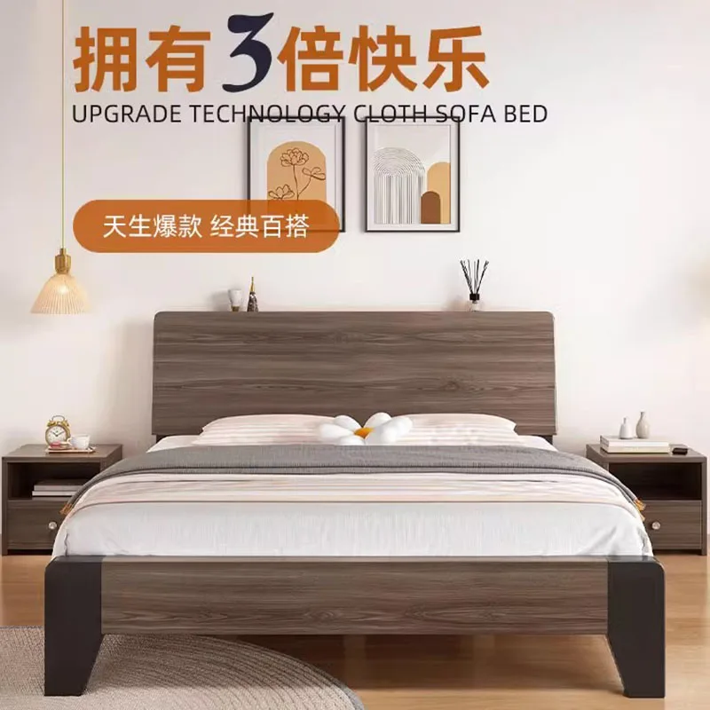 Luxury Wood Bed Double Children King Size Upholstered Princess Bed Frame Nordic Hotel Japanese Camas De Casal Furniture For Room