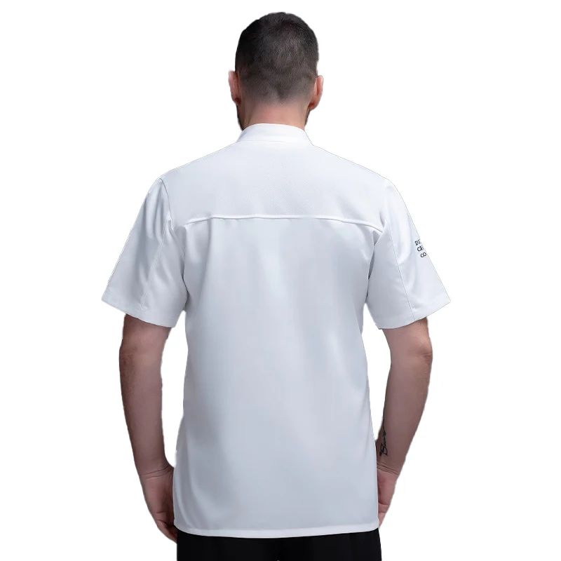 Chef Jacket Men Women Short Sleeve Cook Shirts Coat Restaurant Overalls Hotel Bakery Working Clothes Kitchen Costume