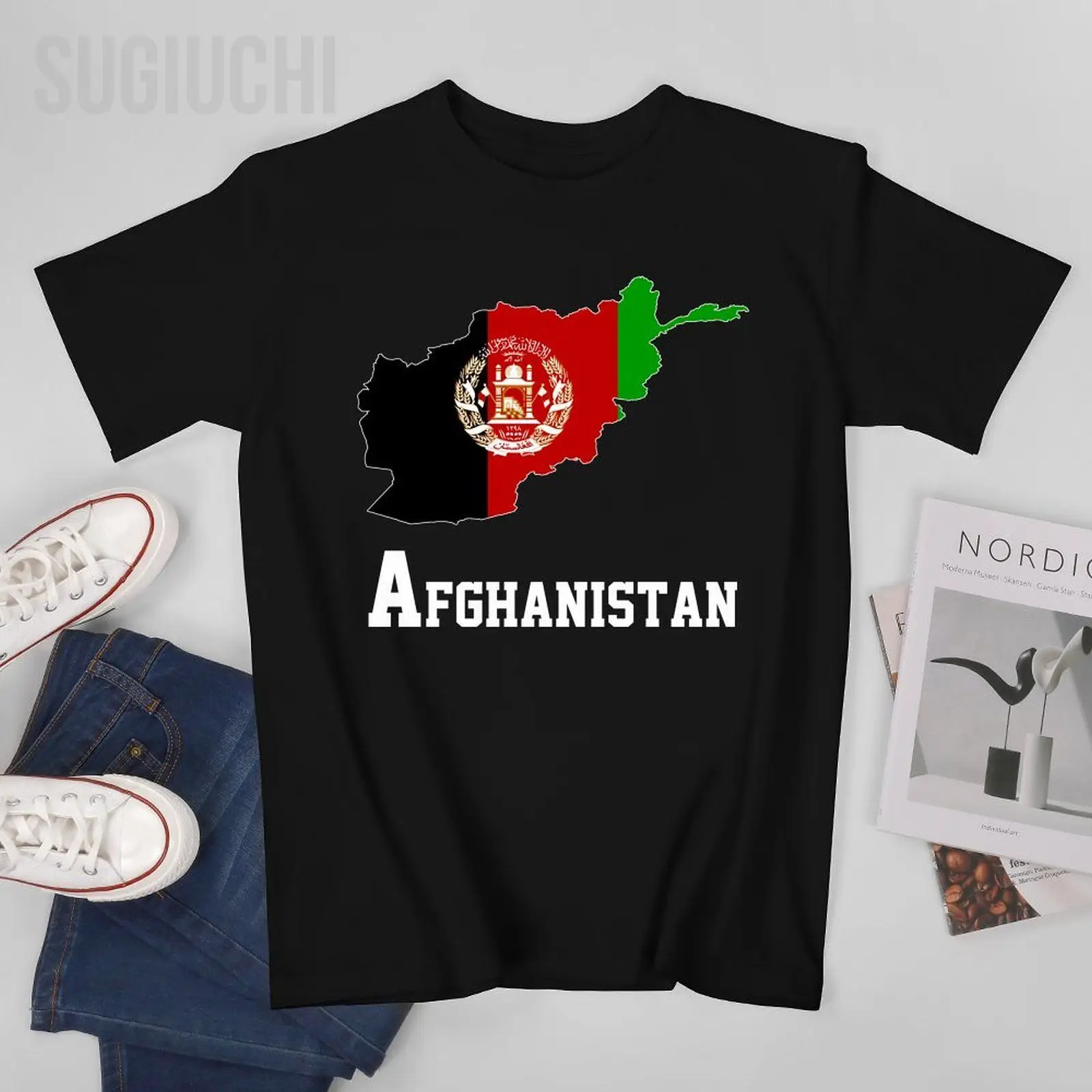 Afghanistan map flag T-shirt