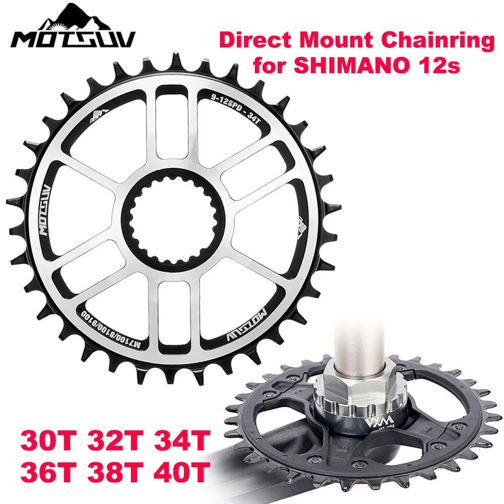 MOTSUV anillos de cadena 12s, manivela de montaje directo para SHIMANO, FC-M9100, FC-M8100, FC-M7100, CRM75, 30T/32T/34T/36T/38T/40T