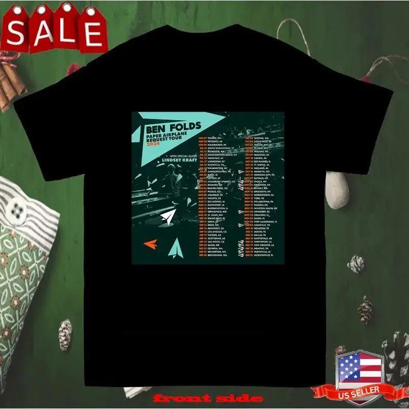 Ben Folds Paper Airplane Request Tour 2024 T Shirt Full Size S 5Xl