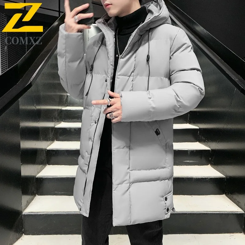COMXZ, chaqueta acolchada de viaje para hombre, abrigo ligero coreano con capucha de primera calidad de lujo, abrigo acolchado cálido informal resistente al frío para invierno