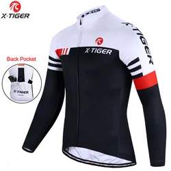 X-TIGER Bicycle Jerseys Men Cycling Long Sleeves Autumn Breathable MTB Racing Bike Shirt Spring Quick-Dry Cycling Jerseys