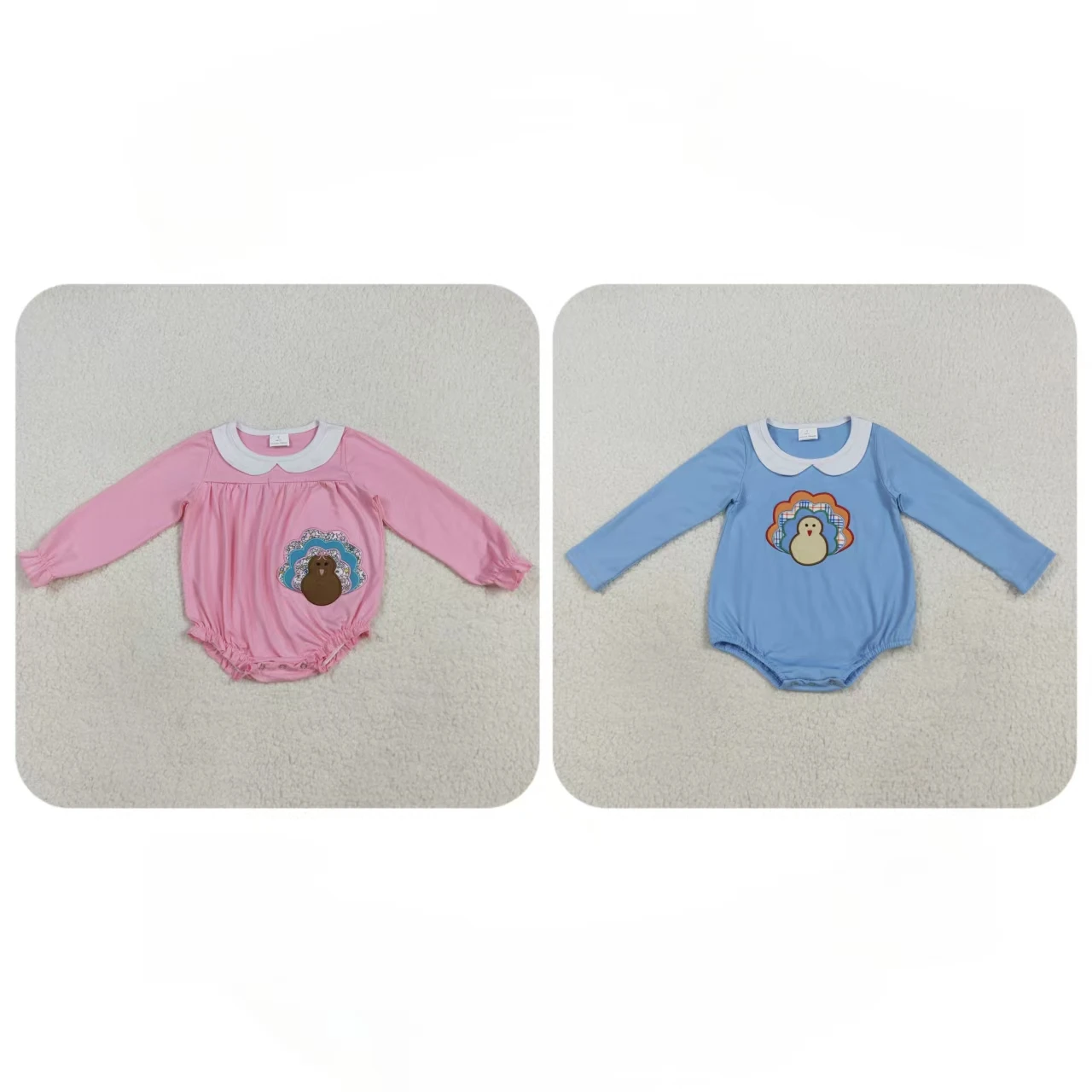 

Wholesale Boy Girl Toddler Thanksgiving Jumpsuit Children Floral turkey Romper Newborn Baby Kids Coverall Fall Cotton Bodysuit