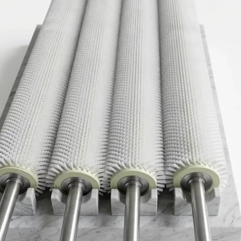 Custom Nylon Brush Roller, Metal Shaft, Cylindrical Industrial Brush, for Glass Washing Machines and Fruit and Vegetable