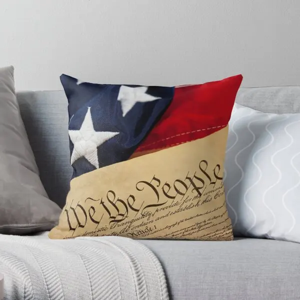 Constitution Overhead View Of Usa Const  Printing Throw Pillow Cover Fashion Bedroom Hotel Throw Pillows not include One Side