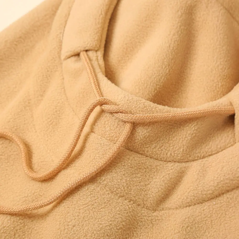 Gesichtsschutz mit Kordelzug, für den Winter, Radfahren, Kopfbedeckung, verstellbar, verdickt, Pullover, winddicht, einfarbig, Helm, Mütze, Mädchen