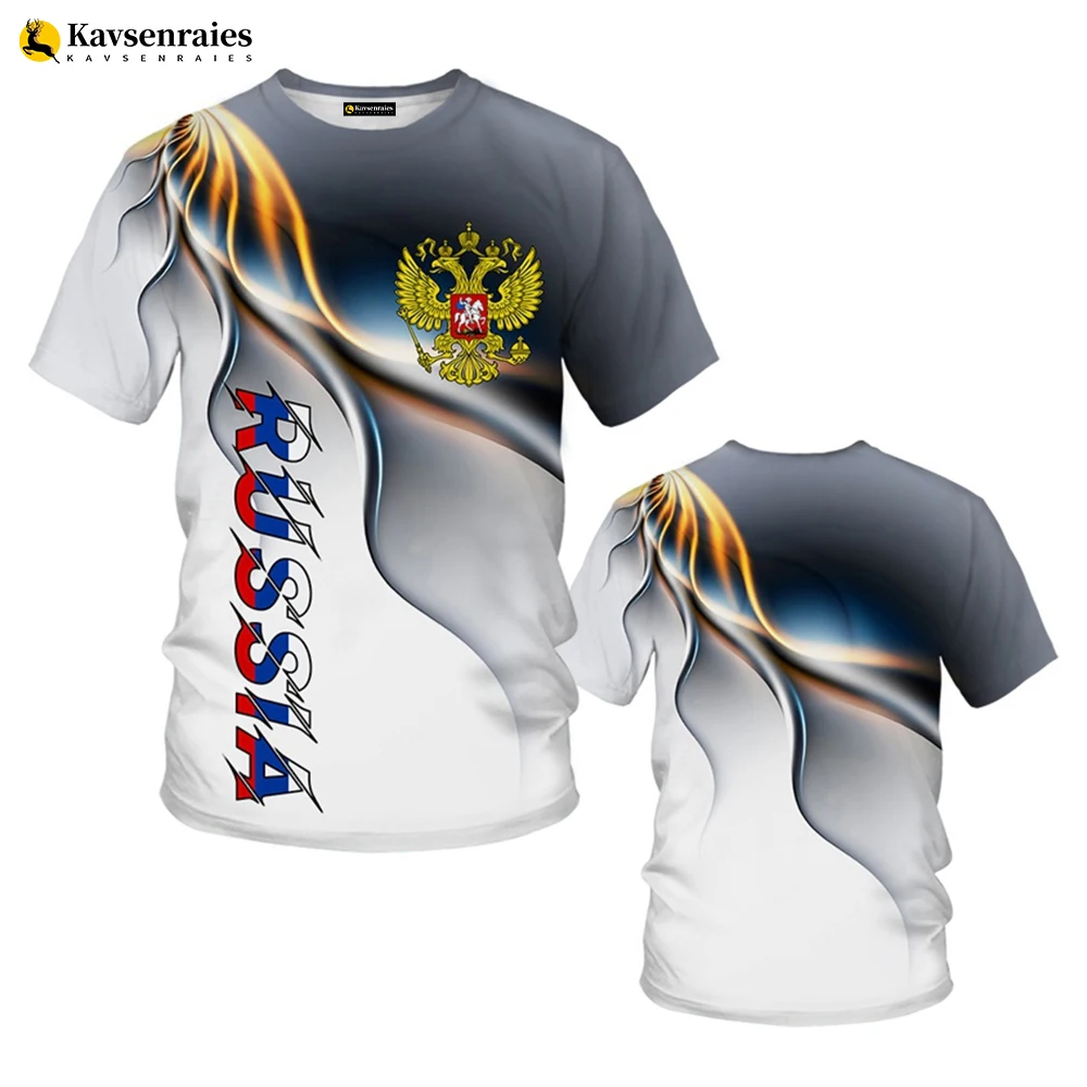 Russia Eagle 3D T-shirt Russian Flag Printed Harajuku Streetwear Oversized T Shirt Men Summer Fashion Casual Cool Tops