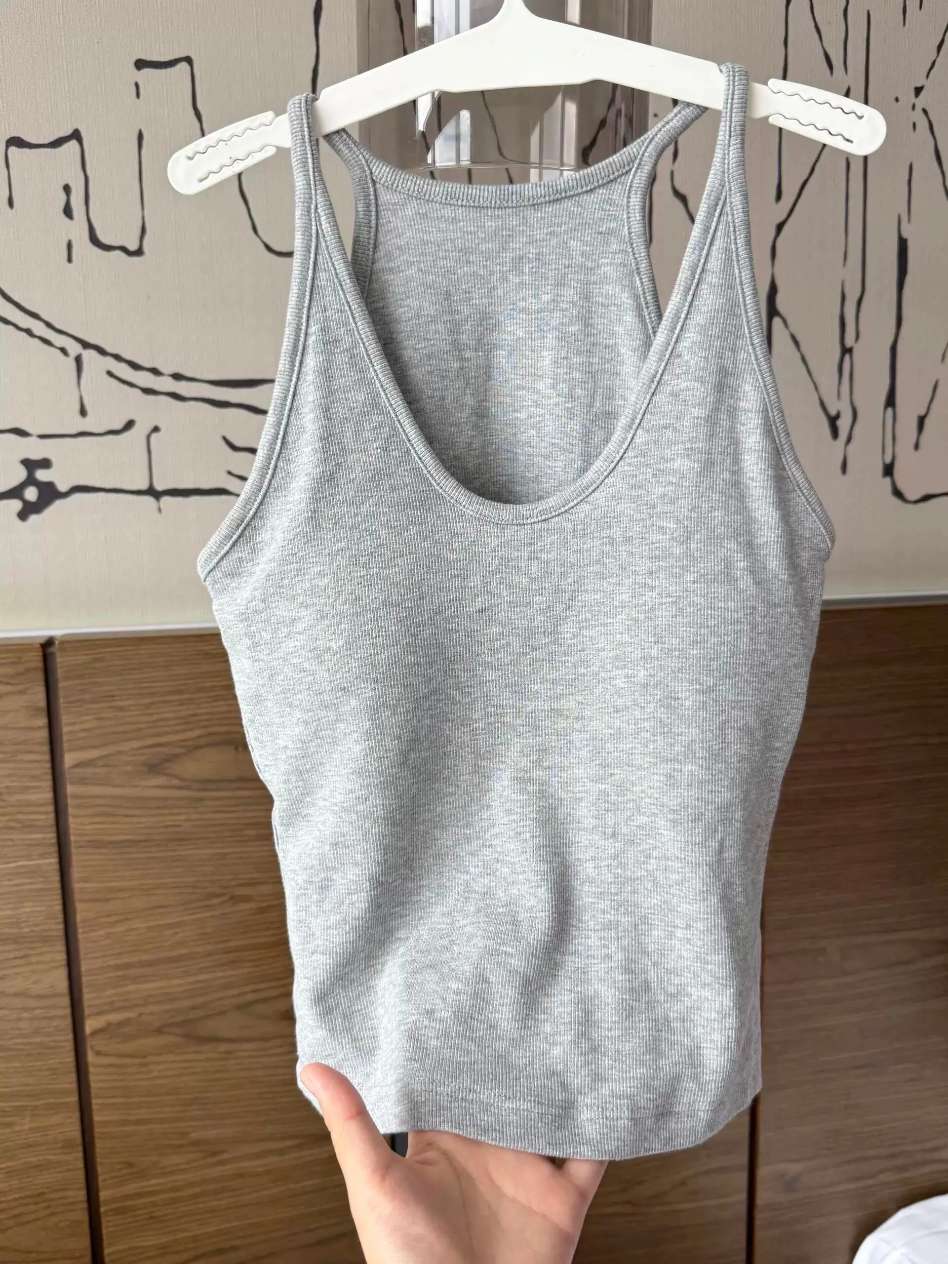 Women's Cotton Blend Tank Top U-Neck Sleeveless Vest Spring Summer New Style plus Size Backless Design Inner Wear for Slimming