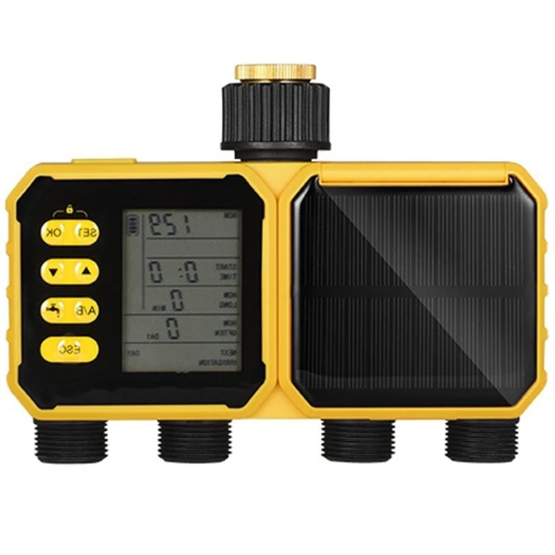 AB11-Solar Powered Water Timer ( Non-APP Version) With Rain Sensor Automatic Garden Watering System