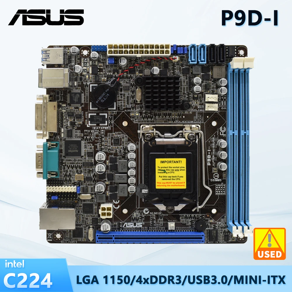 ﻿   Asus P9D-I Workstations Moederbord LGA 1150 Intel C222 DDR3 8GB SATA3 PCI-E 3.0 ondersteunt 4e generatie Intel ®   Kern ™   i3 CPU MINI-ITX