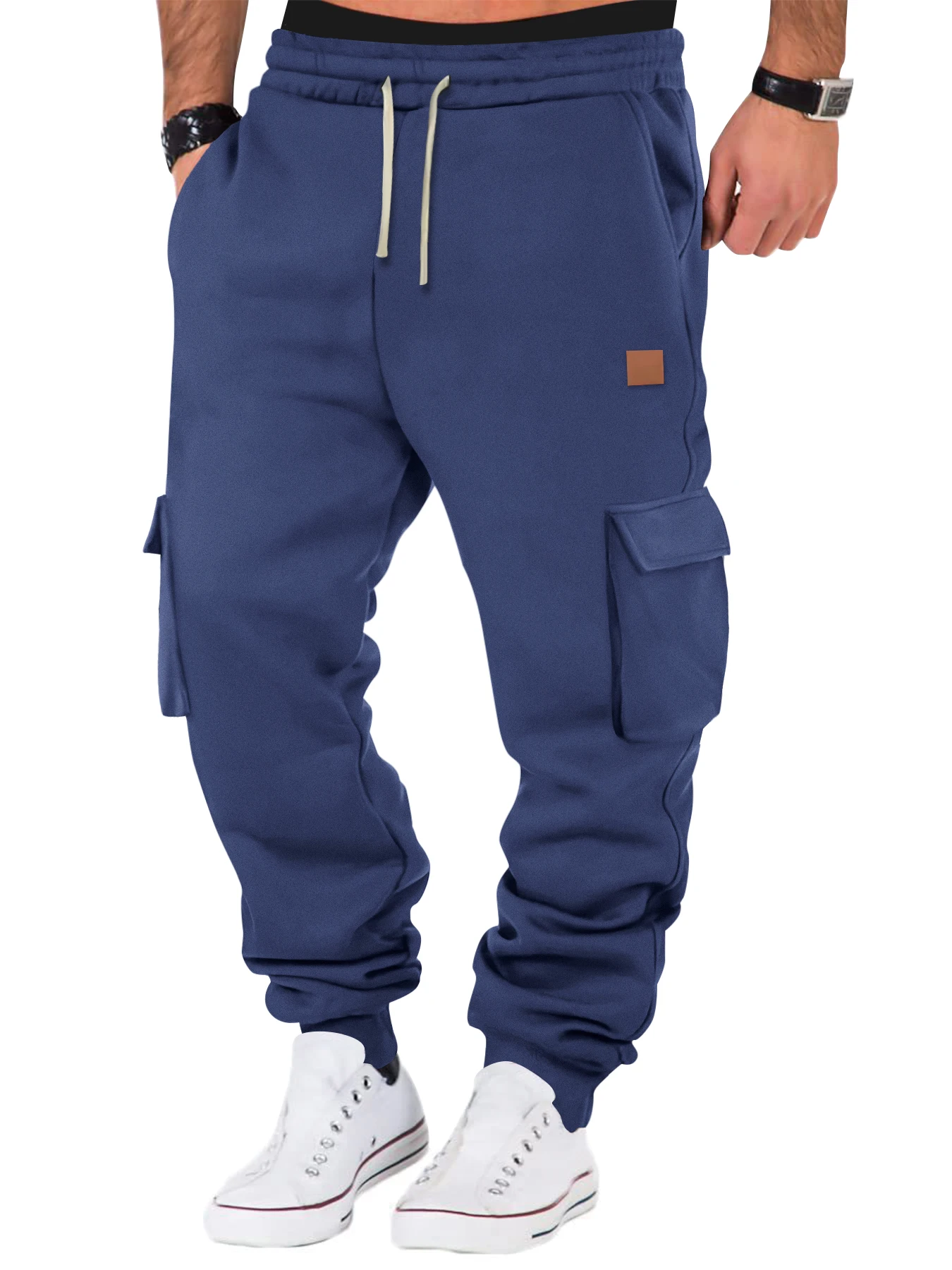 Autumn Winter Men'S Jogger Pants Running Sportswear Pockets Loose Grey Sweatpants Casual Cargo Trousers For Men Fitness Muscle