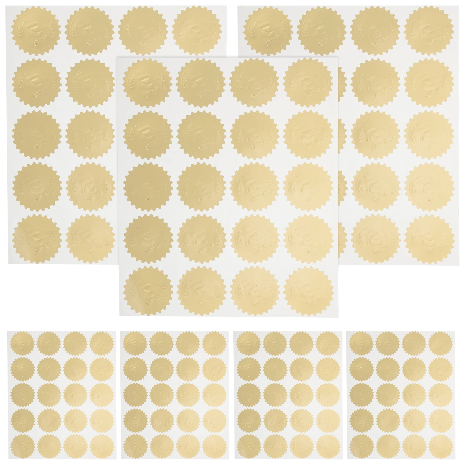 

200 pcs Graduation Stickers Self Adhesive Gold Foil Sealing Labels for Party Gifts Class of 2024 Transparent Decals Packaging