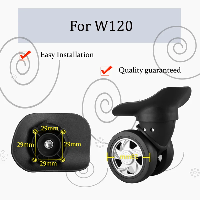 

For W120 Luggage Super Heavy-Duty Multi-Directional Wheels Set Suitable for Suitcases 360-Degree Smooth Rotation