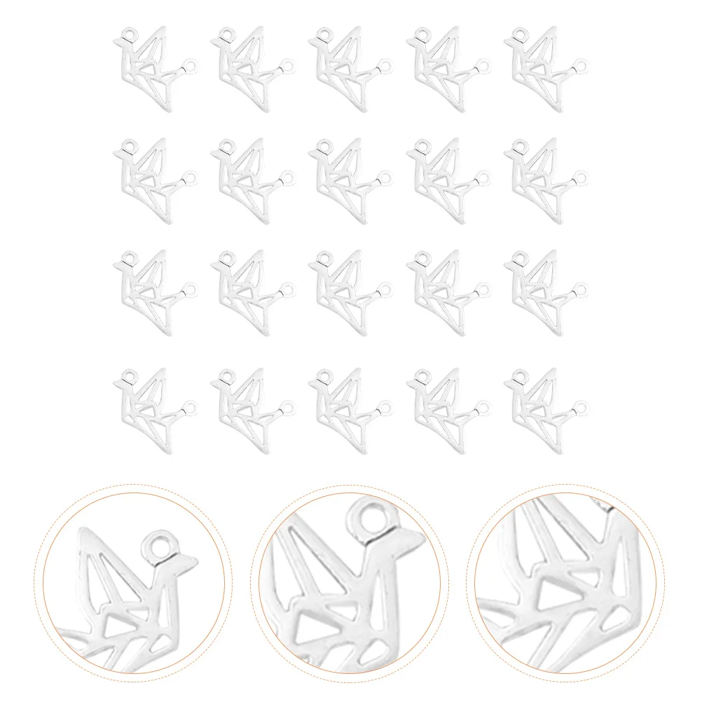 

100Pcs Vintage Alloy Paper Crane Pendants Hollow-Out DIY Keychain Bracelet Earring Jewelry Handmade Crafts Accessories
