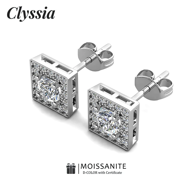 

CLYSSIA D Цвет VVS1 Муассанит Ювелирные изделия премиум-класса Женские серьги-гвоздики Штабелируемый подарок на день рождения Дизайн подсолнуха Элегантный подарок