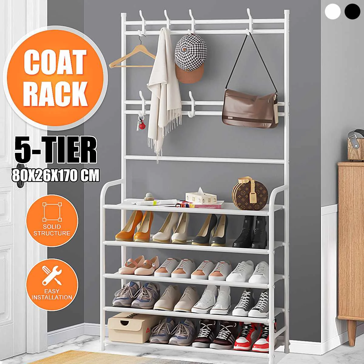 Perchero de Metal de 5 niveles, estante de secado de ropa, colgador de suelo, armario organizador de ropa, armario, muebles para el hogar