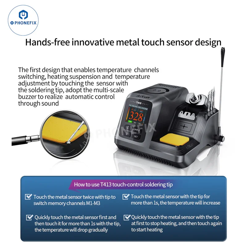 AIXUN T413 220V BGA Rework Station With 7-core T245 Handle C245 Soldering iron tips for Mobile Phone PCB Motherboard Repair