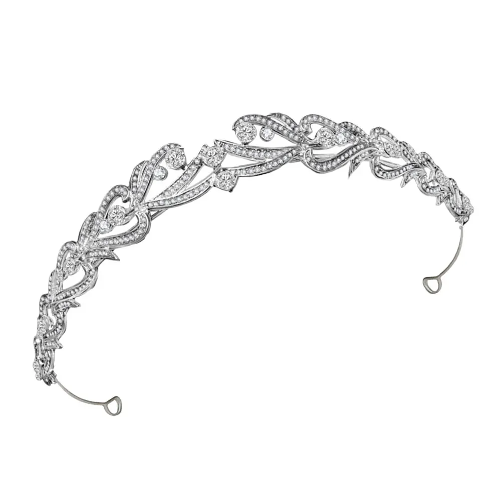 

Rhinestone Crown Wedding Tiara Alloy Headb Decorative Hair Hoop Bridal Headdress Durable Material Safe Wear Women Girls Parties