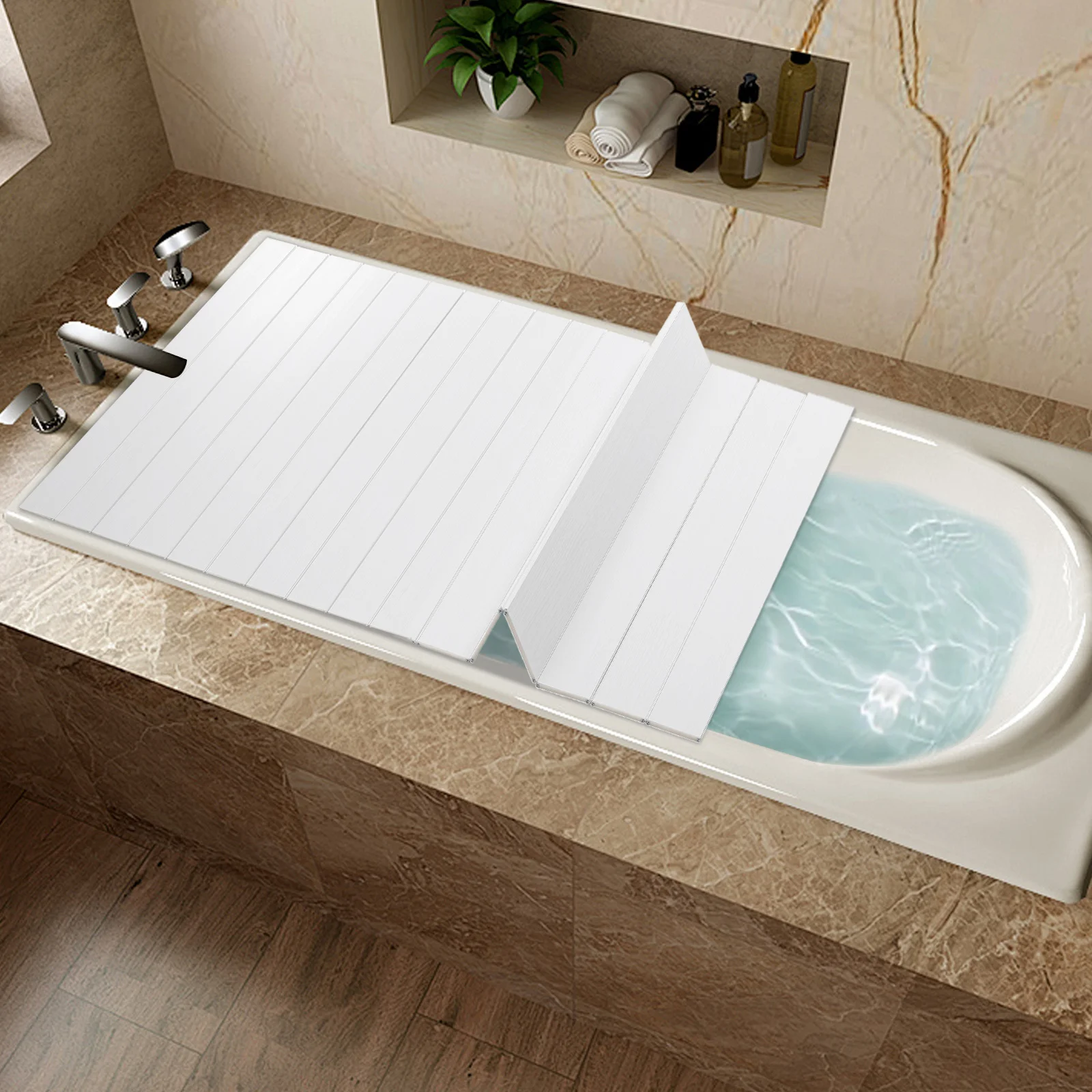Faltbare Badewannenabdeckung, wasserdichte Badewannenplatte, Badewannenabdeckung, 70 x 170 x 0,65 cm – Detail 1