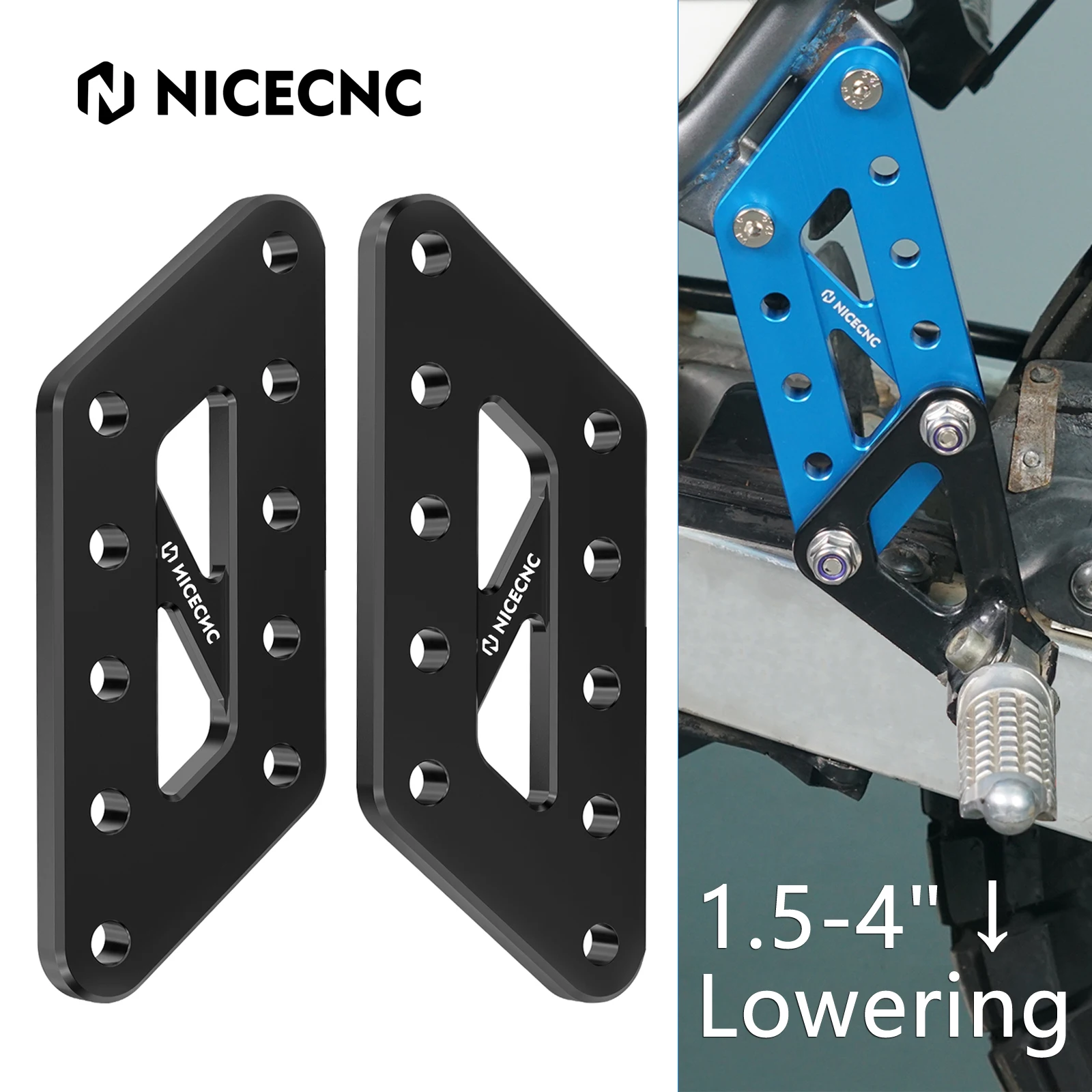 

For 1996-2024 Suzuki DR650S DR650SE Footrests Lowering Brackets 1.5-4" Passenger Footpegs Lower Brackets for Suzuki DR650 S SE