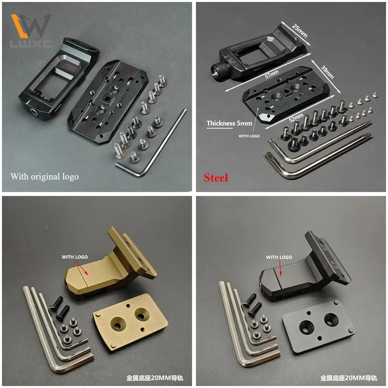 

Тактический 45-градусный смещенный красный точечный прицел, металлический боковой базовый кронштейн для 20-миллиметровой планки Пикатинни, голографическая охотничья оптика RM