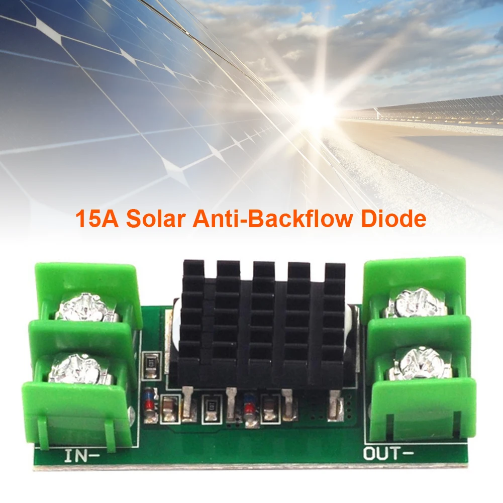 15A Anti Reverse Irrigation Ideal Charging Board Solar Panel Anti Reverse Ideal Diode Board with Heatsink 5-60V DC