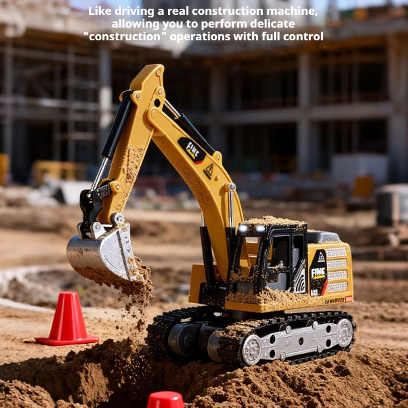 New Hg4-301 RC Truck Electric Remote Control Excavator Simulation Alloy Engineering Vehicle Toy Car Bulldozer Model Toy Gifts