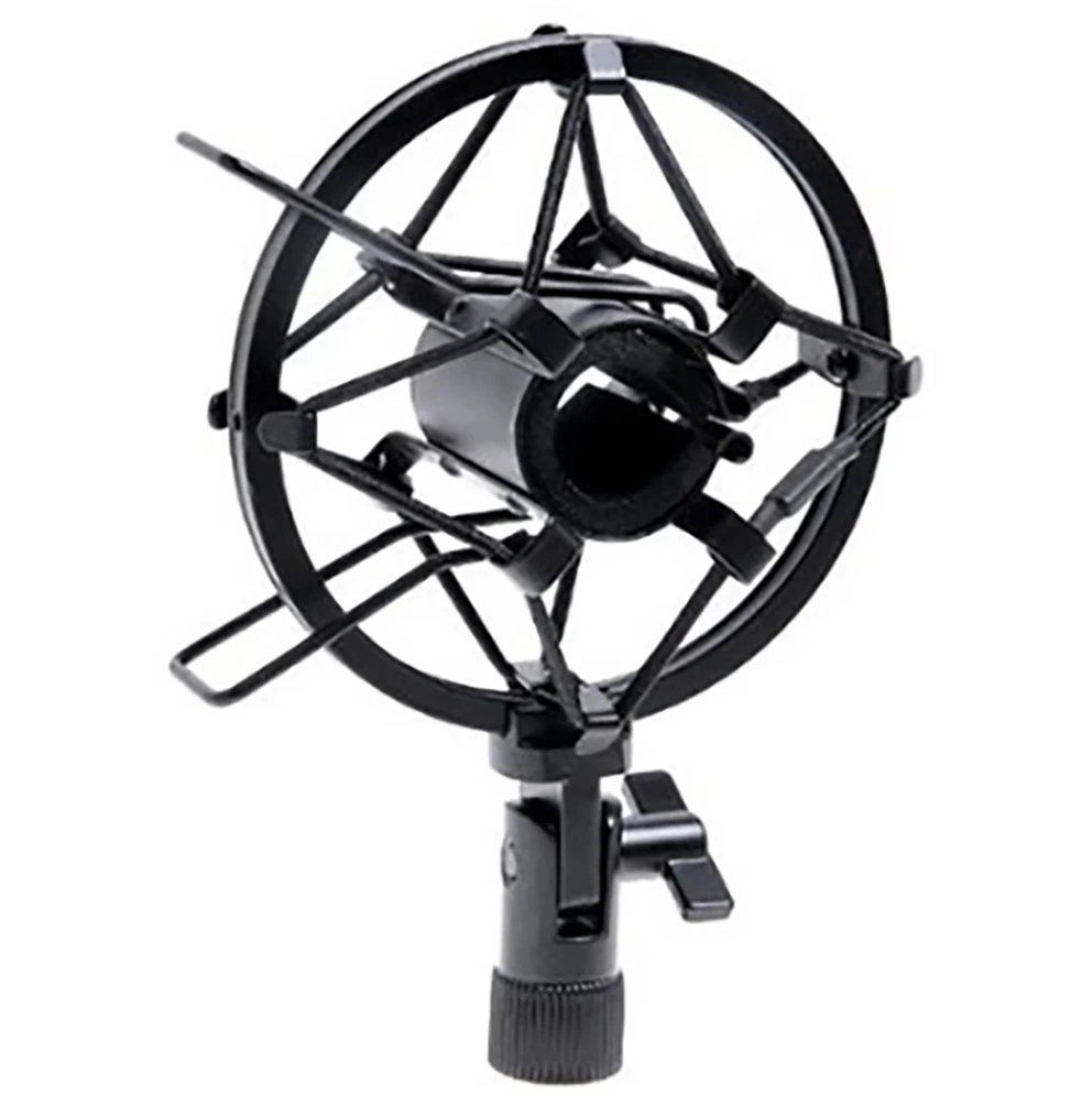 1set Black Handheld Condenser Microphone Shock Mount Clip Mic Shockmount Dynamic, mic clamp holder