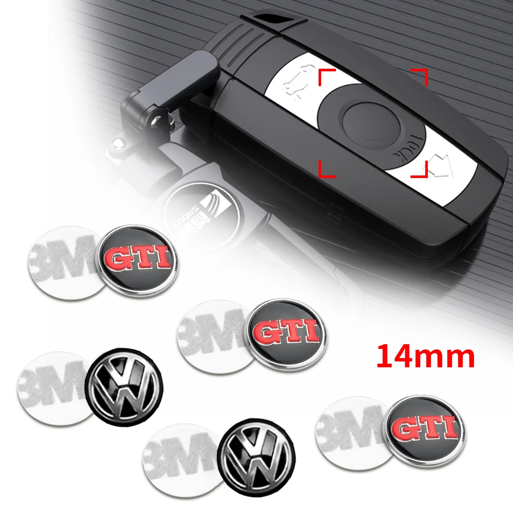 5/10/20Pcs Car Remote Key Logo Aluminum Emblem Stickers For Volkswagen Golf 4 5 Passat b8 b5 VW R Line Sharan Polo Touareg GTI