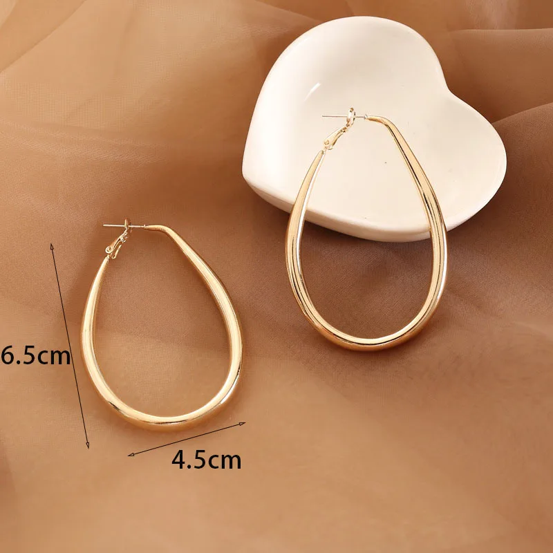 Fashion Irregular Oversized Big Hoop Earrings For Women Basketball Brincos Large Thick Round Circle Earrings Hoops Punk Jewelry