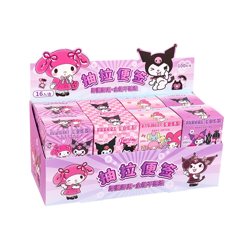 Sanrio-pegatinas adhesivas extraíbles para library, pegatinas adhesivas de alto color con forma de gota de arroz, manual de dibujos animados, notas adhesivas en forma de lágrima