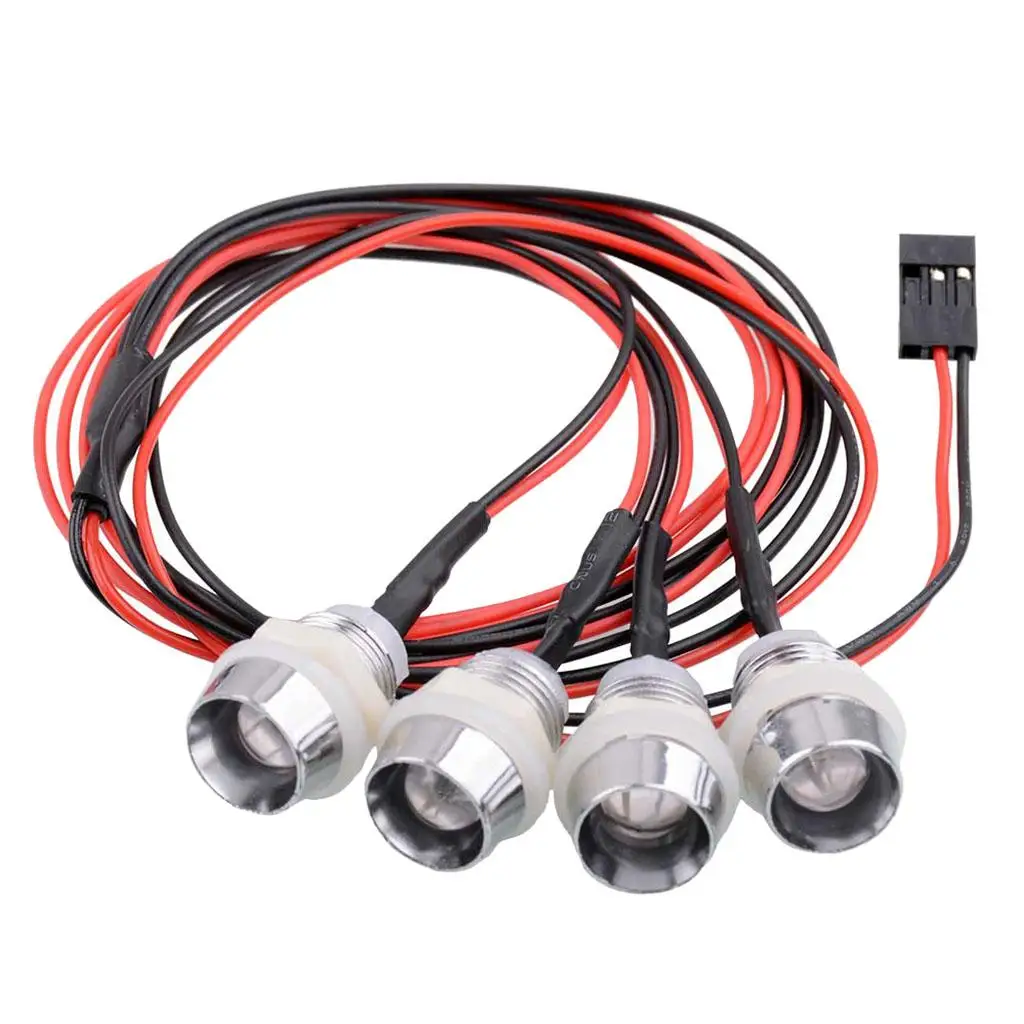 RC Car LED Headlight Kit Metal 8mm Lights RC Lighting Upgrade Accessories for 1/10 Model Vehicles