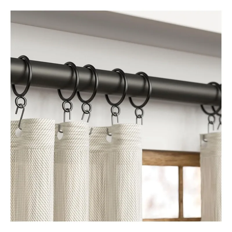 32 pcs 38mm Iron Drapery Rings, Smooth Sliding On Rod for Bedroom Blackout Drapery, Multipurpose, Versatile, Black