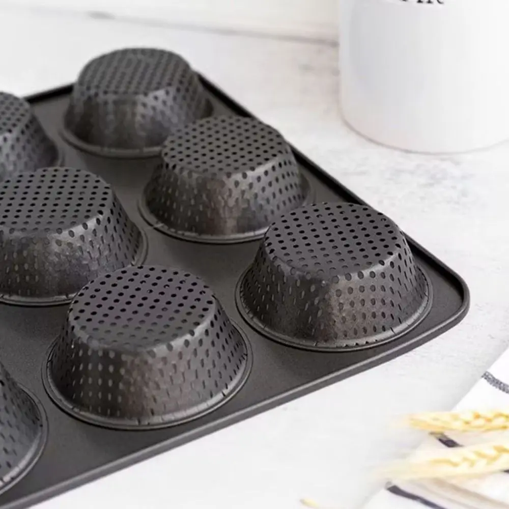 Baking Tool 4/9/12 Hole Hamburger Bun Pan Non-Stick Reusable Hamburger Bread Mold Carbon Steel Baking Pan Bakery