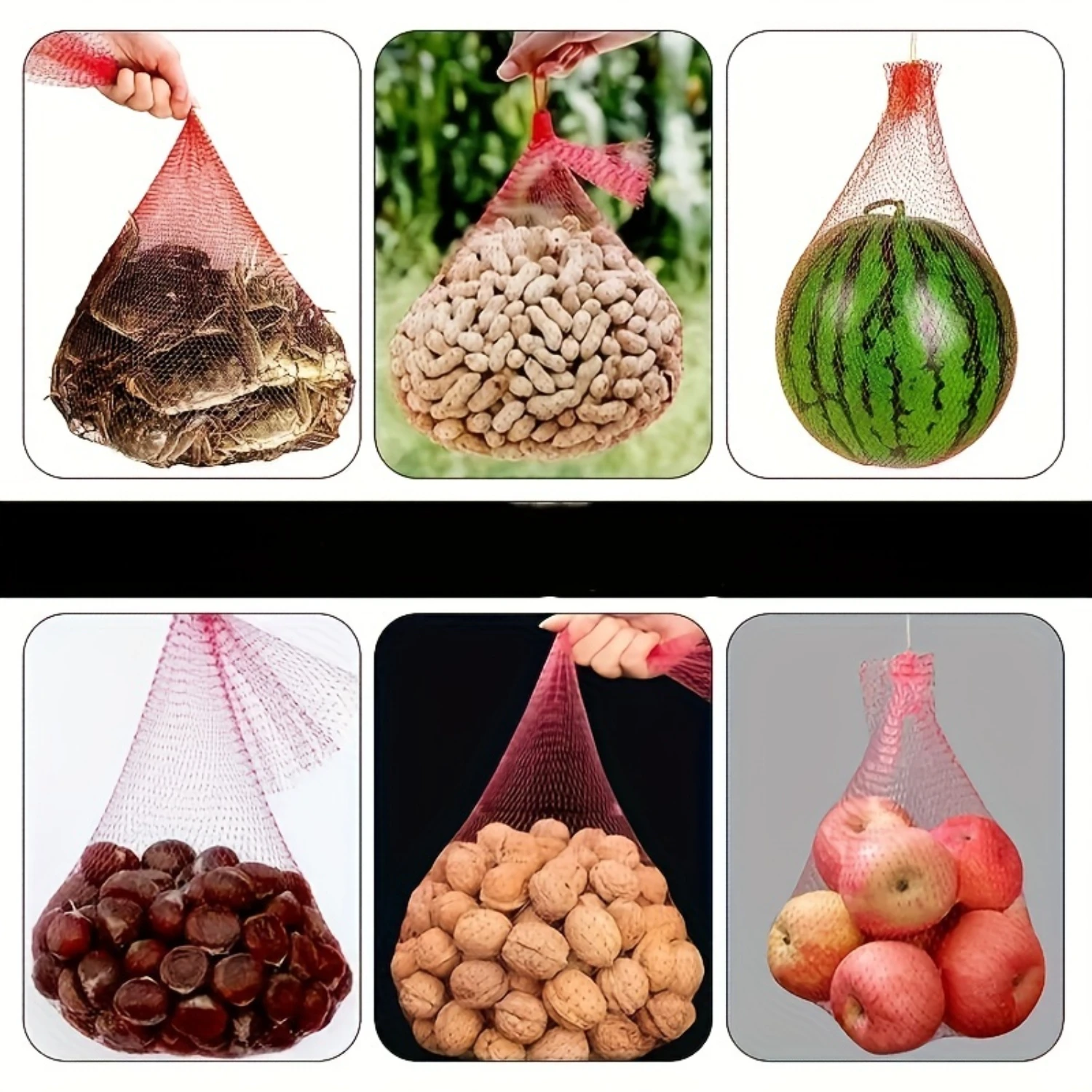 

50pcs, Heavy-Duty Watermelon Hammock With Drawstring For Vertical Garden Growing Trellis Support For Watermelons Cantaloupes, 17