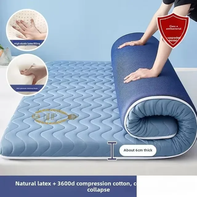 Colchón de látex, cojín de espuma viscoelástica, dormitorio doméstico, doble esponja individual, almohadilla para dormir, colchón plegable, futón