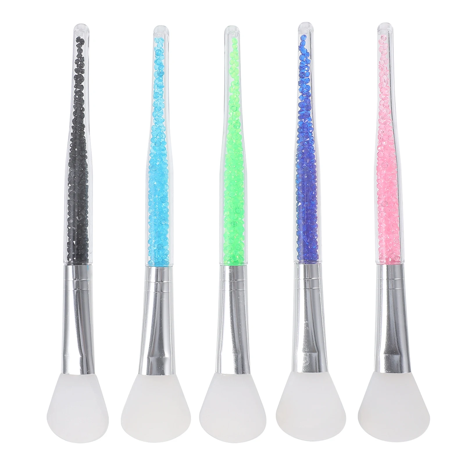 5 個のシリコーンフェイシャルブラシノンスティック耐熱性敏感肌用ポータブルメイクツールフェイスマスクアプリケーター美容用品