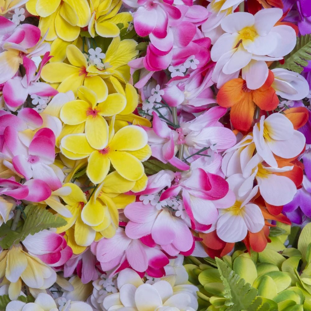 ประดิษฐ์ผ้าไหมดอกไม้ Plumeria Hawaiia Lei Hula Dance สำหรับฮาวายหญิง110ซม.เทศกาลกิจกรรมพิเศษพวงหรีด KN-HL007