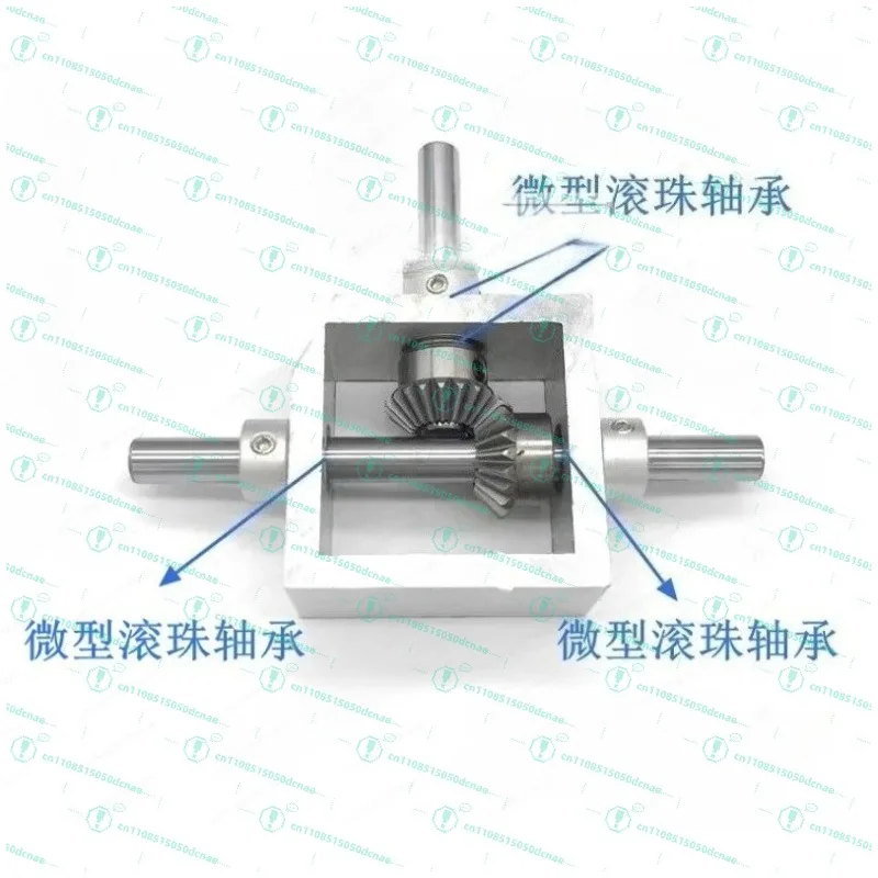 90 Degree Right Angle Transmission Reversing Gearbox Small Bevel Gear Angler 1:1 Mechanical Module Dual Output Shaft