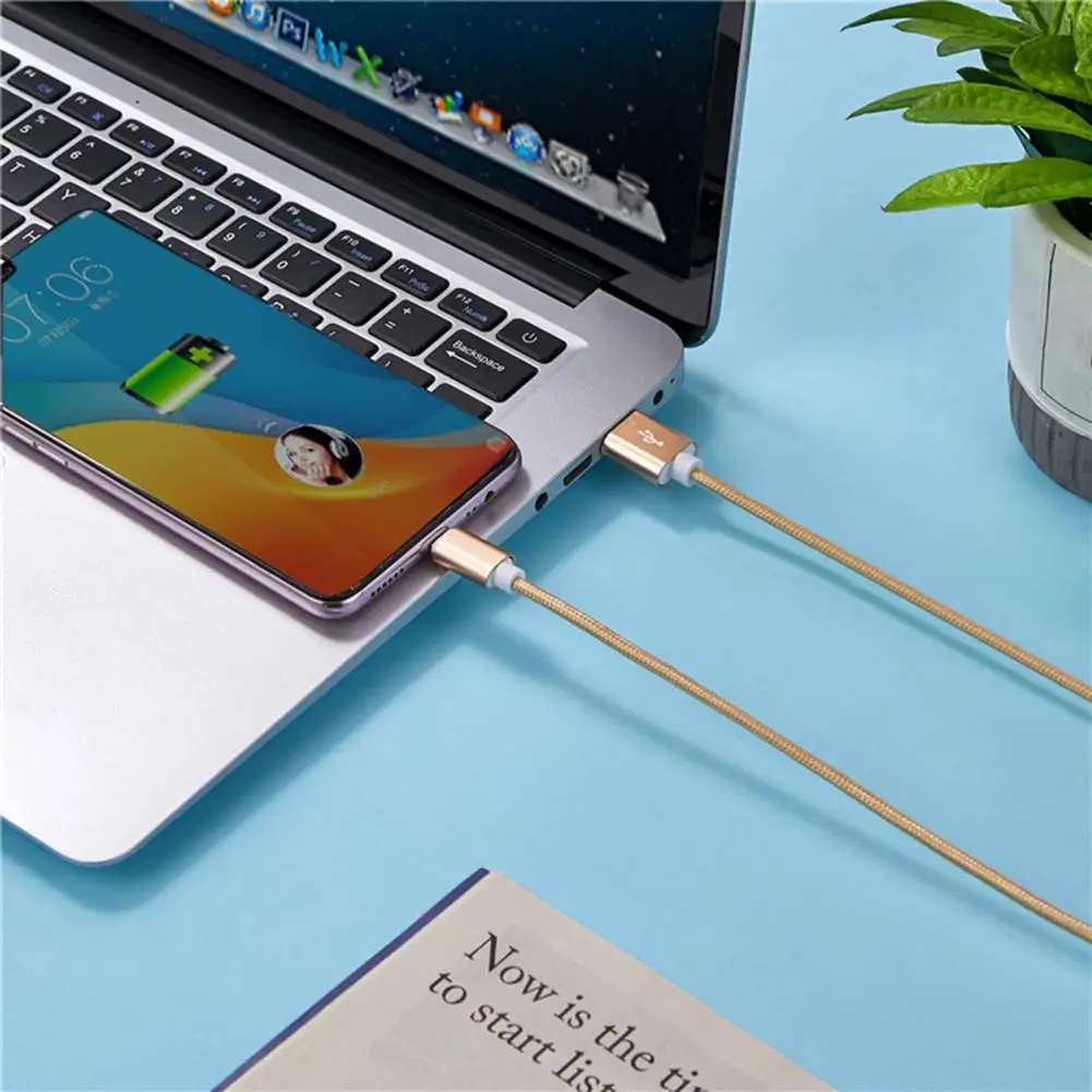 Copper Core Nylon Braided Cord Anti-winding Phone Data Cable Micro USB Interface 2A Fast Charging Cable for Android