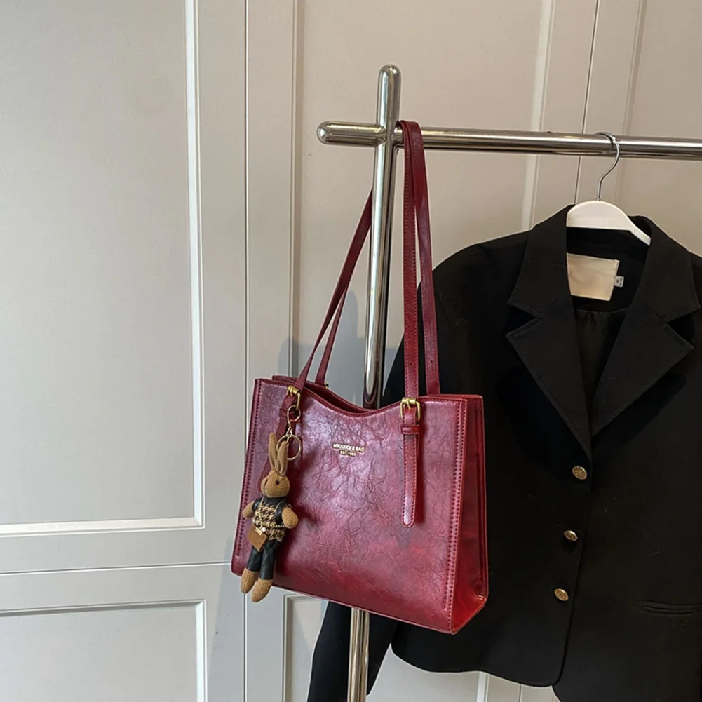 المرأة خمر تخفيف حقيبة حقيبة كتف الموضة سعة كبيرة حقيبة حمل عادية بولي Leather حقيبة يد جلدية ريترو للعمل السفر