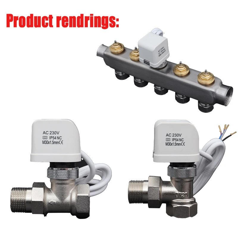 4-wire AC230V normally closed thermal actuator (zone valve) for circulating water/ethylene glycol PEX radiation floor manifold