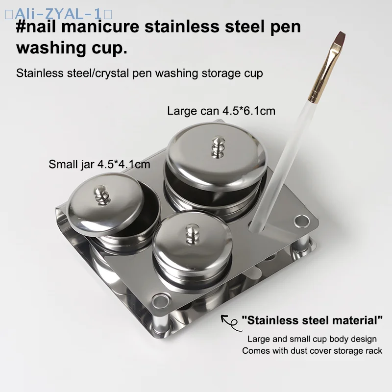 【ZYAL-1】3/5개 스테인리스 다펜 디쉬 컵 세트 살롱 매니큐어 아크릴 파우더 액체 용기 정리 트레이 다펜 디쉬 도구