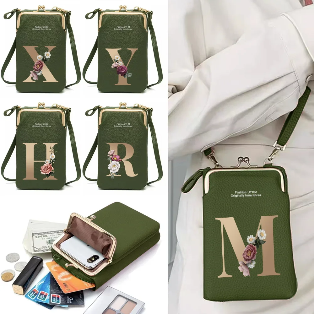 

Women's Mobile Phone Bag for Huawei/iPhone 13 Pro/Xiaomi Card Holder Wallet Shoulder Sports Arm Bag Handbag Gold Print Phone Bag