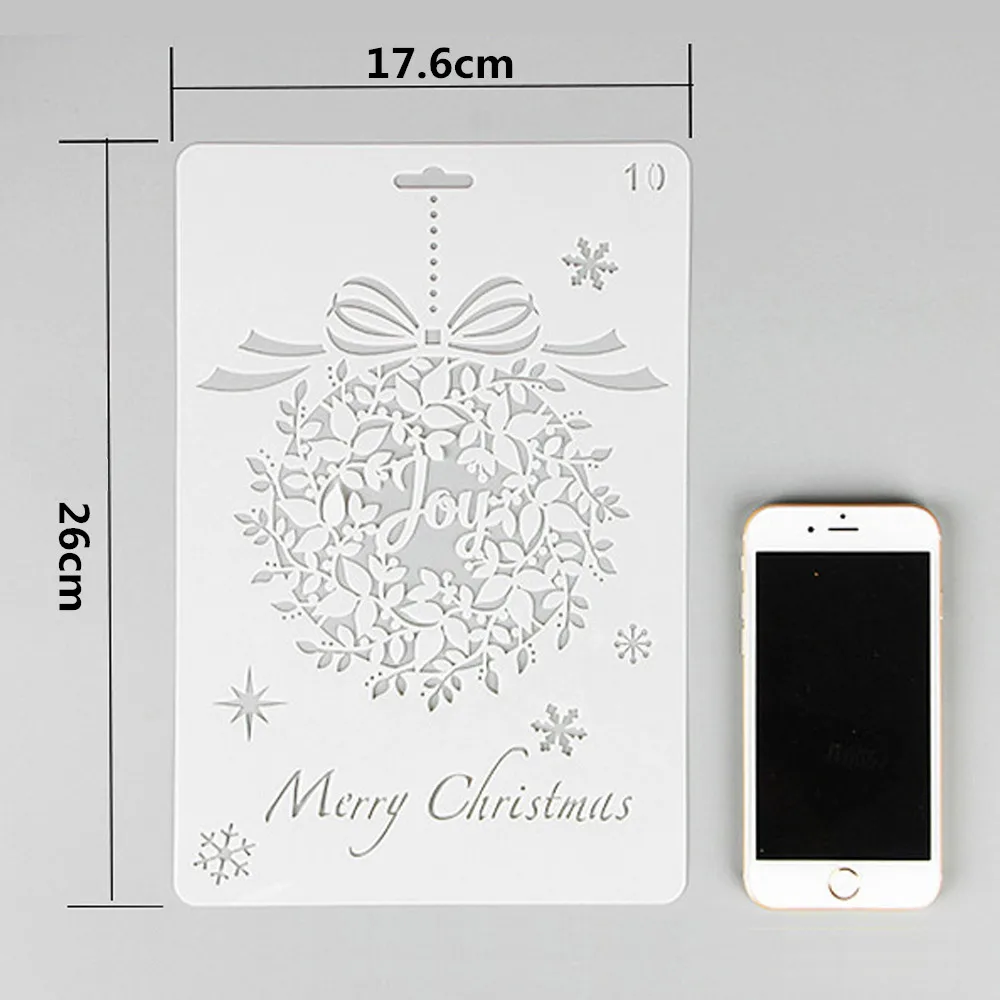 Christmas Themed DIY Painting Template Children's Hollow Hand Account Painting Template Handwritten Newspaper 17.6 × 26cm